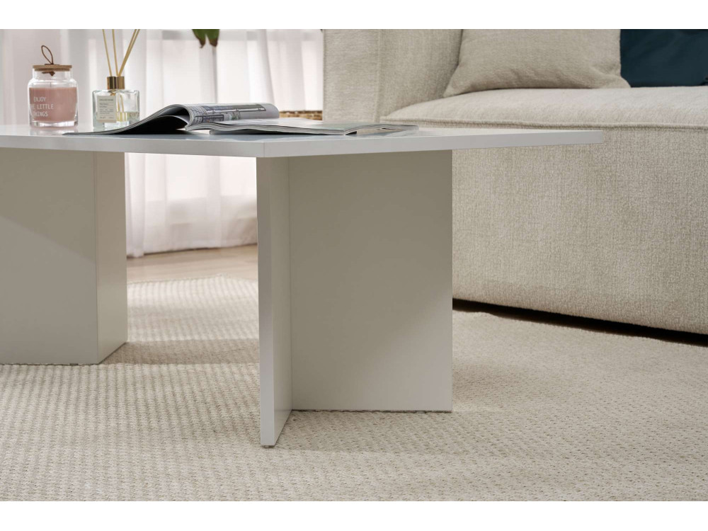 Mesa baja de madera "Sabin" 119 x 60 x 40 cm - Blanco