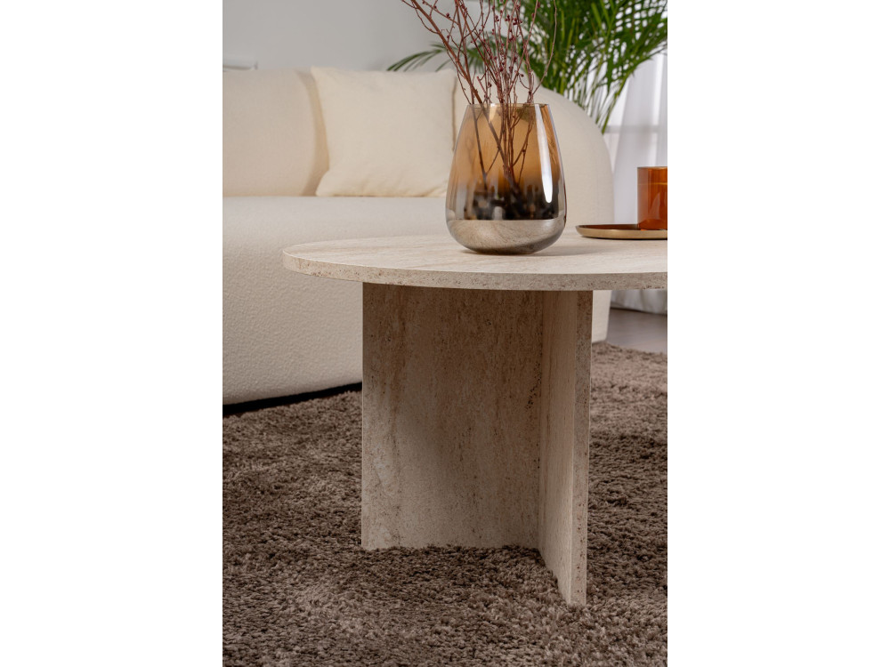 Mesa de centro de madera "Sable" - 60 x 119 x 40 cm - Travertino