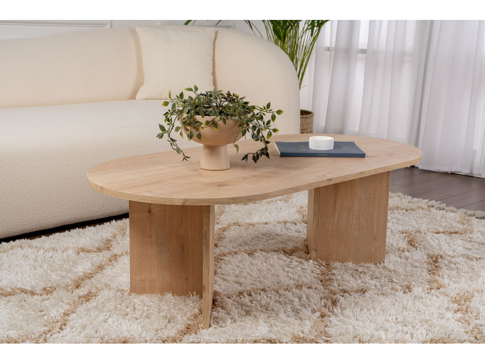 Mesa de centro de madera "Sable" - 60 x 119 x 40 cm - Roble zafiro