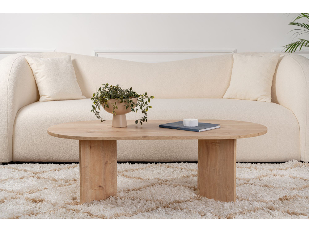 Mesa de centro de madera "Sable" - 60 x 119 x 40 cm - Roble zafiro