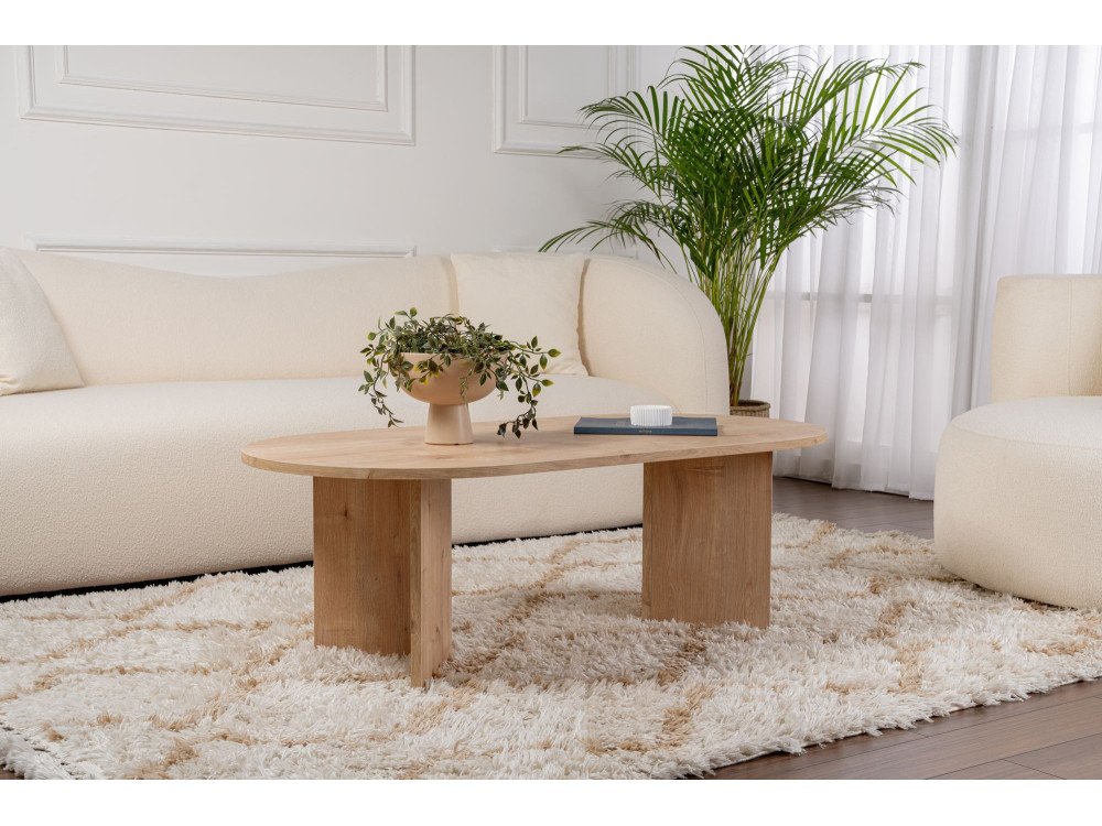 Mesa de centro de madera "Sable" - 60 x 119 x 40 cm - Roble zafiro
