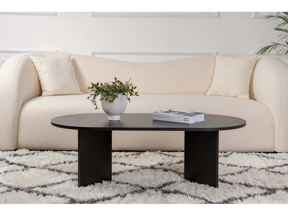 Mesa de centro de madera "Sable" - 60 x 119 x 40 cm - Madera negra