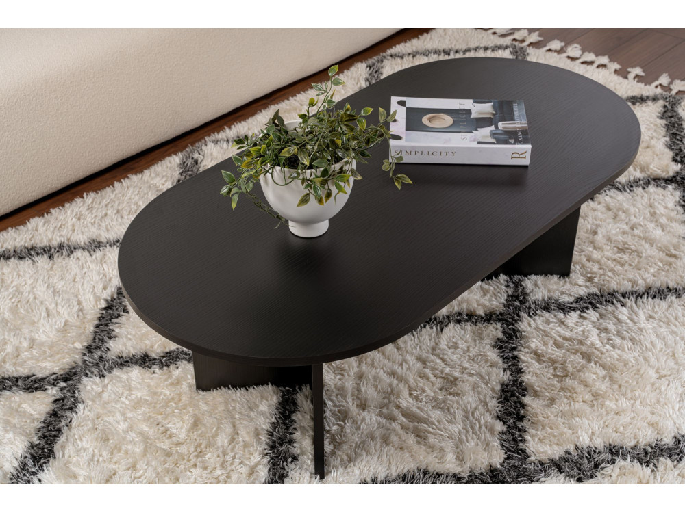 Mesa de centro de madera "Sable" - 60 x 119 x 40 cm - Madera negra