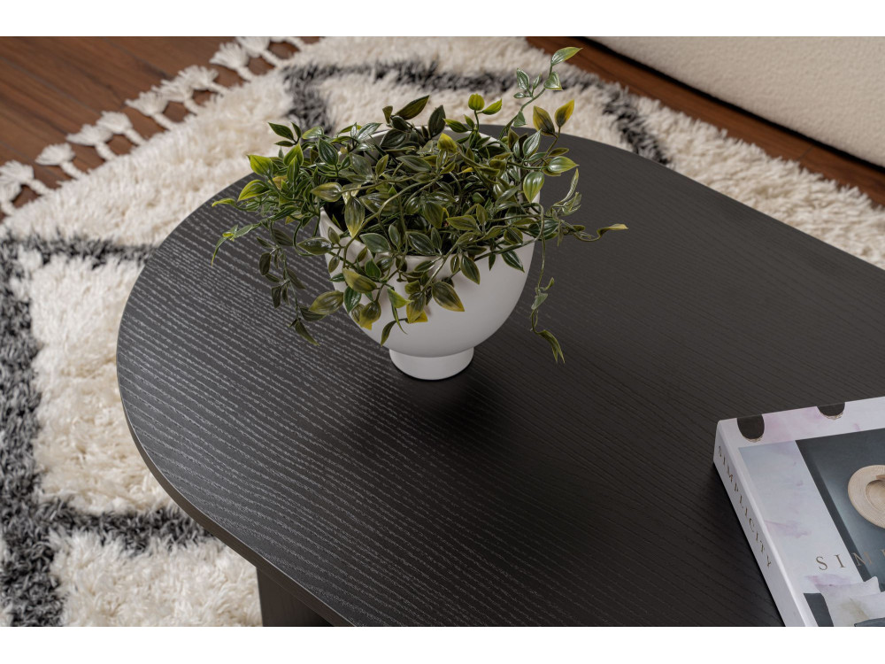 Mesa de centro de madera "Sable" - 60 x 119 x 40 cm - Madera negra