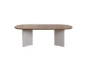 Mesa de centro de madera "Sable" - 60 x 119 x 40 cm - Roble zafiro - Nogal, Blanco
