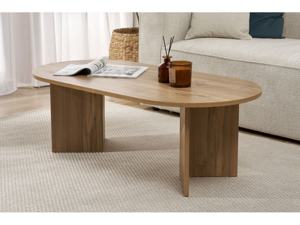 Mesa de centro de madera "Sable" - 60 x 119 x 40 cm - Roble