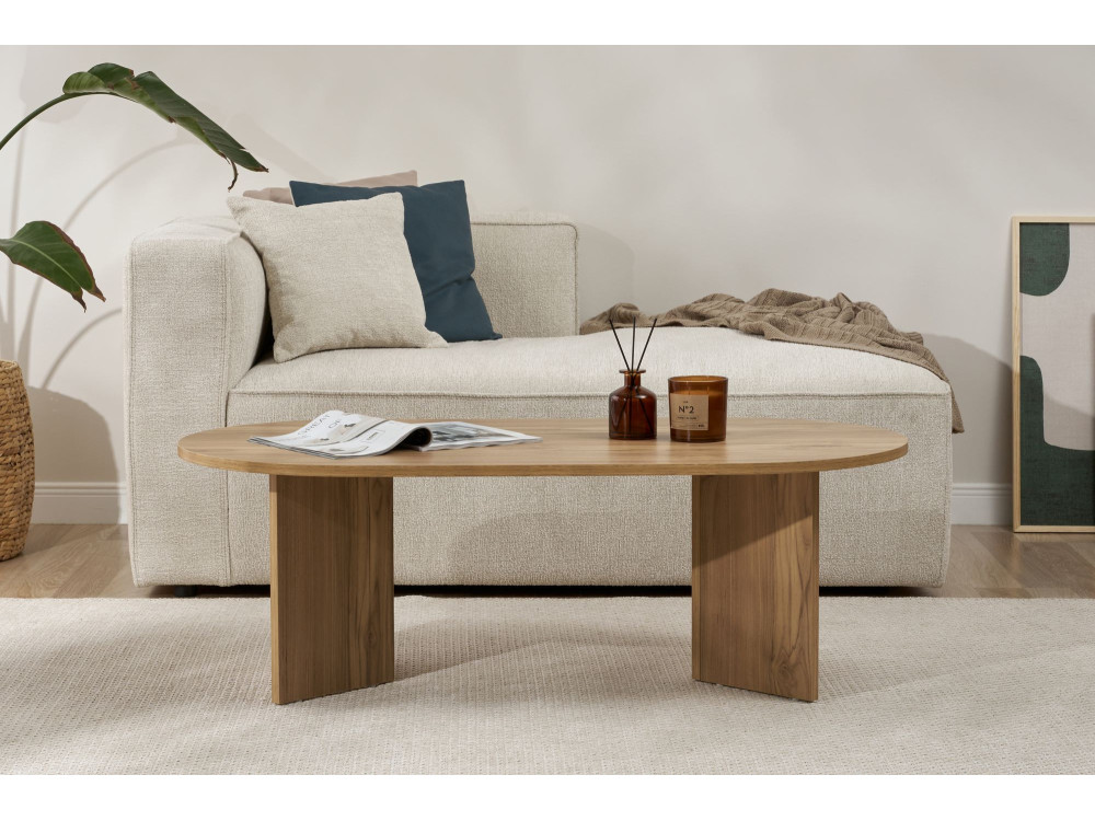 Mesa de centro de madera "Sable" - 60 x 119 x 40 cm - Roble