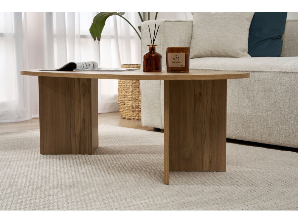 Mesa de centro de madera "Sable" - 60 x 119 x 40 cm - Roble