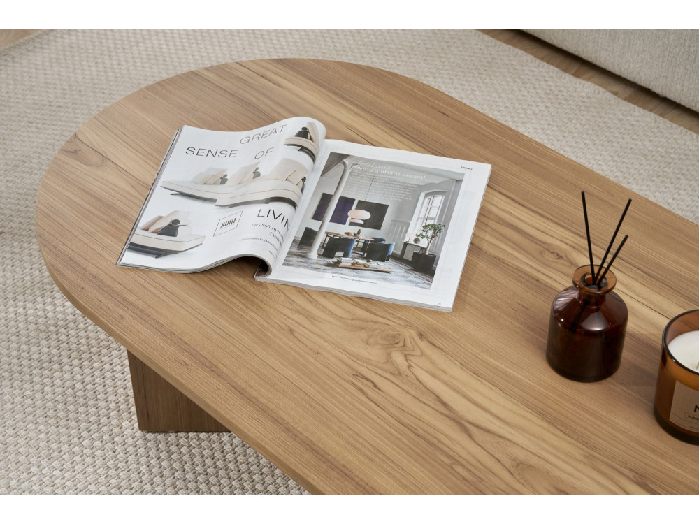 Mesa de centro de madera "Sable" - 60 x 119 x 40 cm - Roble