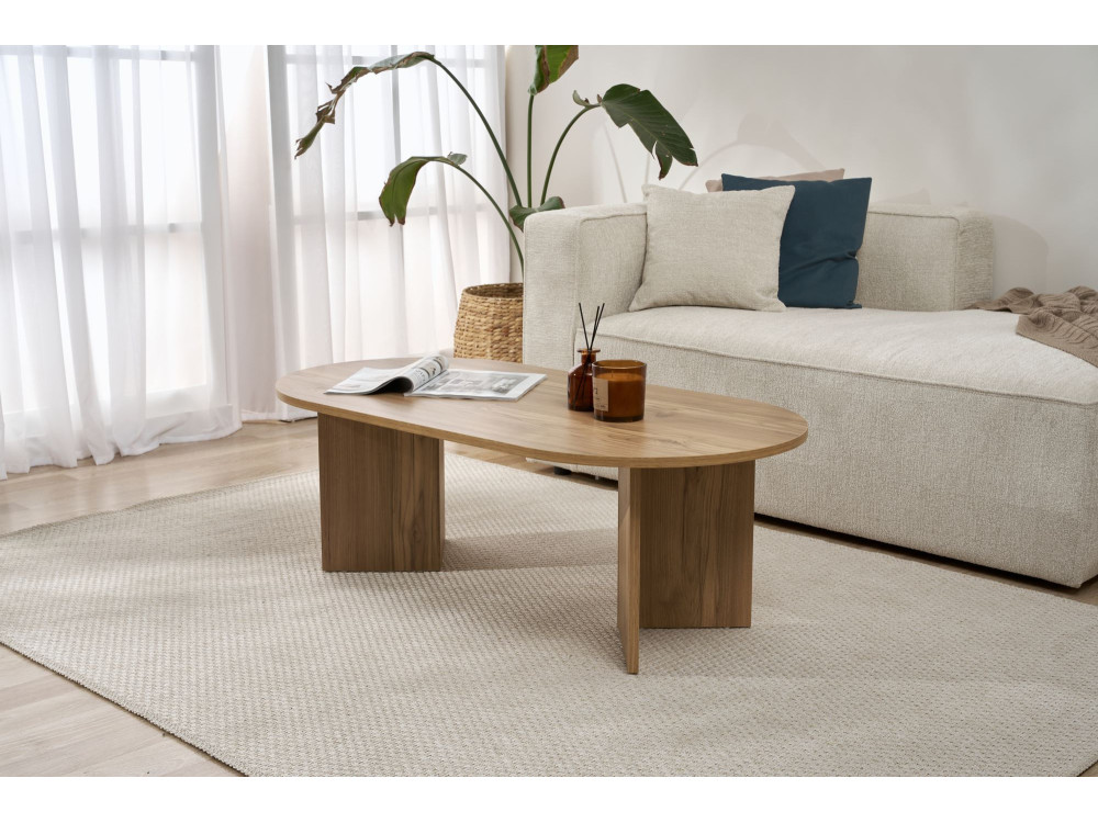Mesa de centro de madera "Sable" - 60 x 119 x 40 cm - Roble