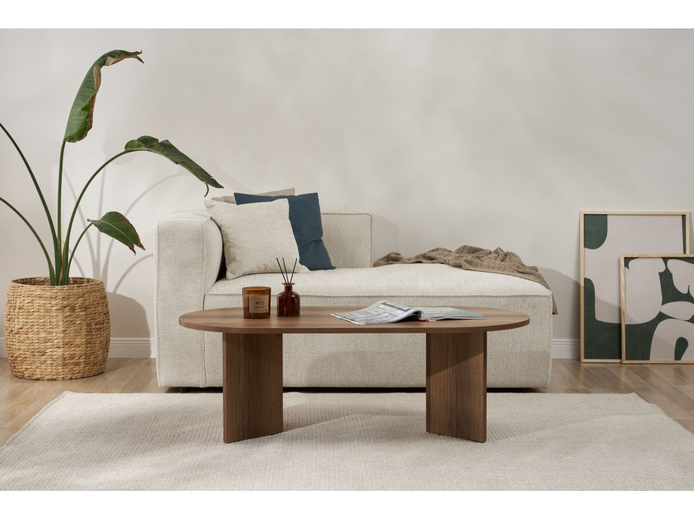 Mesa de centro de madera "Sable" - 60 x 119 x 40 cm - Nogal