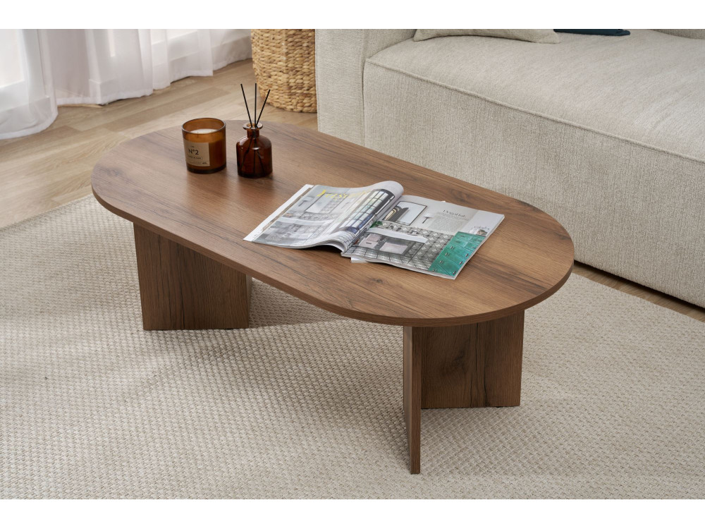 Mesa de centro de madera "Sable" - 60 x 119 x 40 cm - Nogal