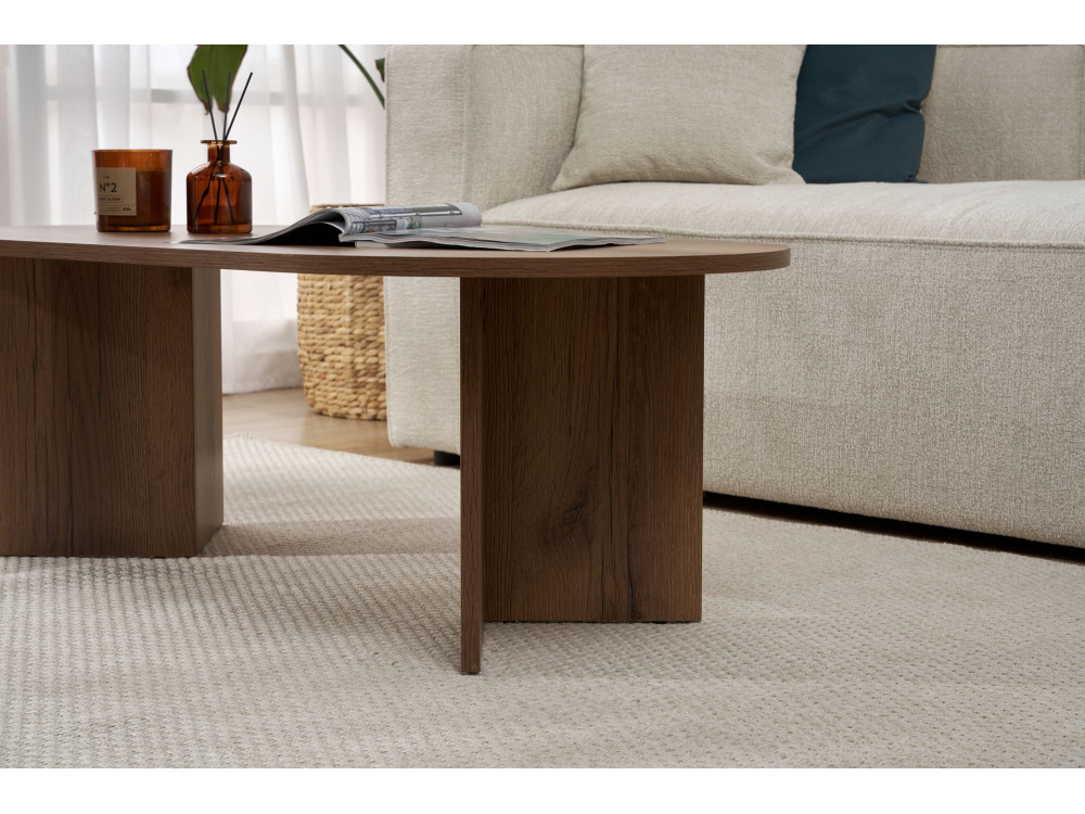 Mesa de centro de madera "Sable" - 60 x 119 x 40 cm - Nogal