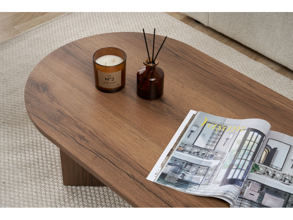 Mesa de centro de madera "Sable" - 60 x 119 x 40 cm - Nogal