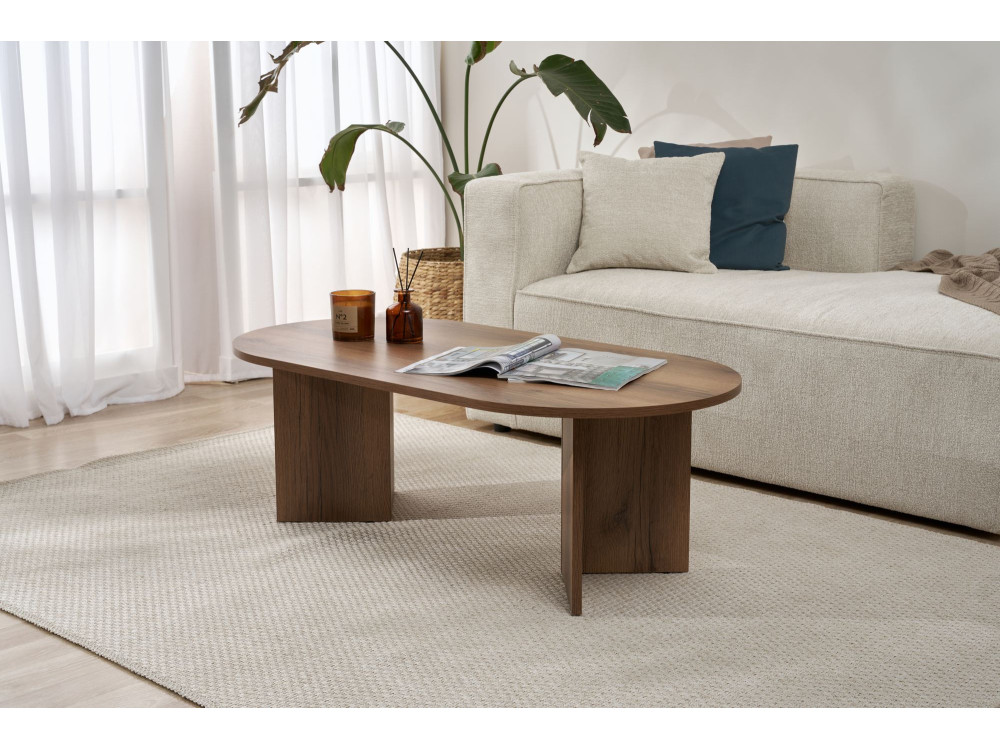 Mesa de centro de madera "Sable" - 60 x 119 x 40 cm - Nogal