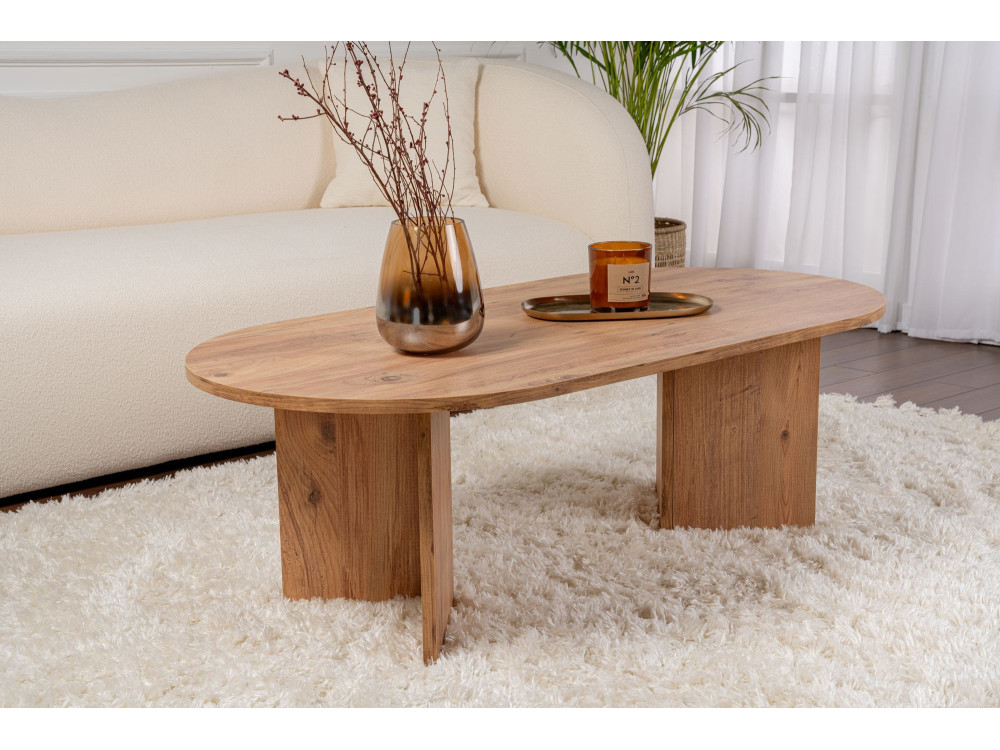 Mesa de centro de madera "Sable" - 60 x 119 x 40 cm - Pino Atlántico