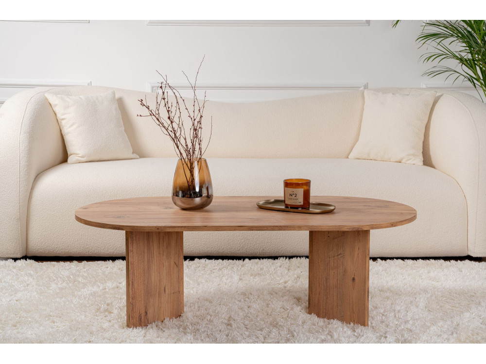 Mesa de centro de madera "Sable" - 60 x 119 x 40 cm - Pino Atlántico
