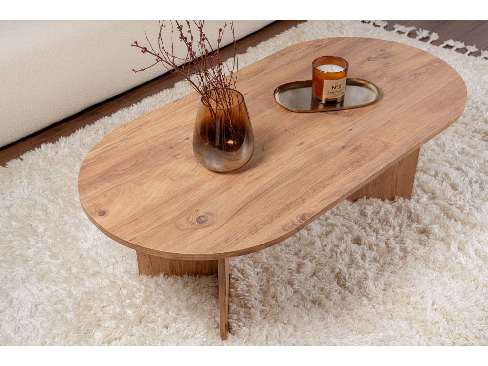Mesa de centro de madera "Sable" - 60 x 119 x 40 cm - Pino Atlántico