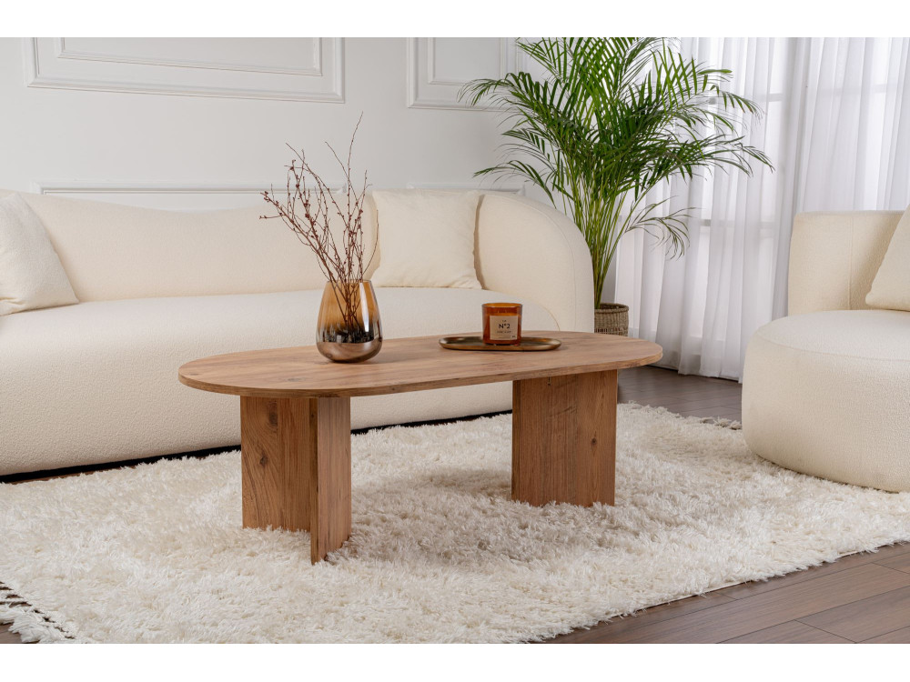 Mesa de centro de madera "Sable" - 60 x 119 x 40 cm - Pino Atlántico