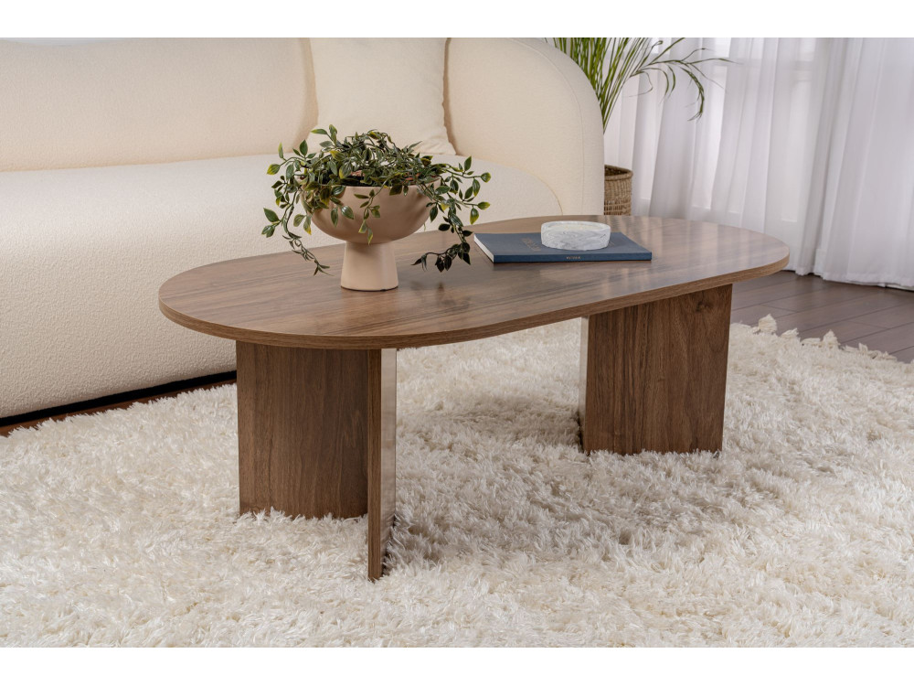 Mesa de centro de madera "Sable" - 60 x 119 x 40 cm - Nogal