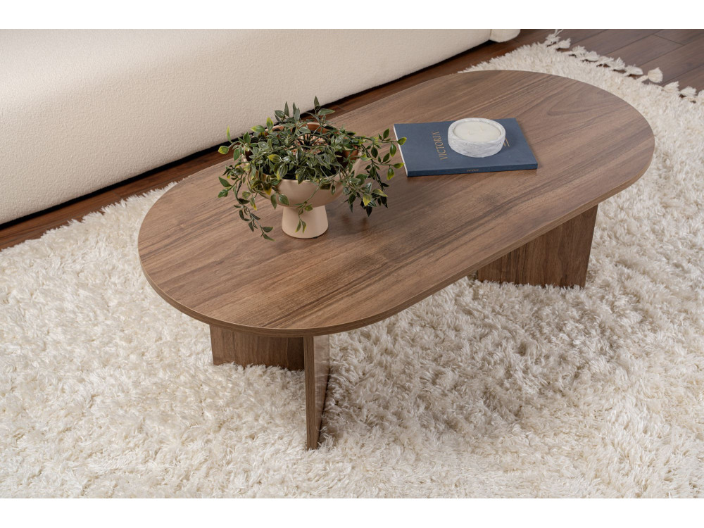 Mesa de centro de madera "Sable" - 60 x 119 x 40 cm - Nogal