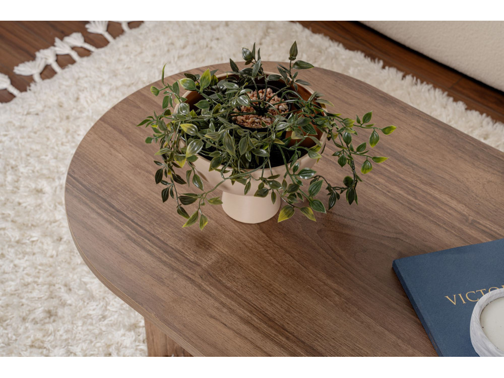 Mesa de centro de madera "Sable" - 60 x 119 x 40 cm - Nogal