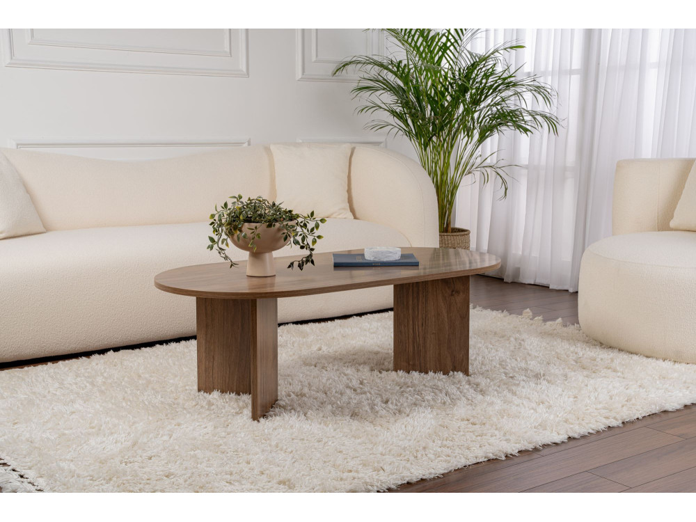 Mesa de centro de madera "Sable" - 60 x 119 x 40 cm - Nogal