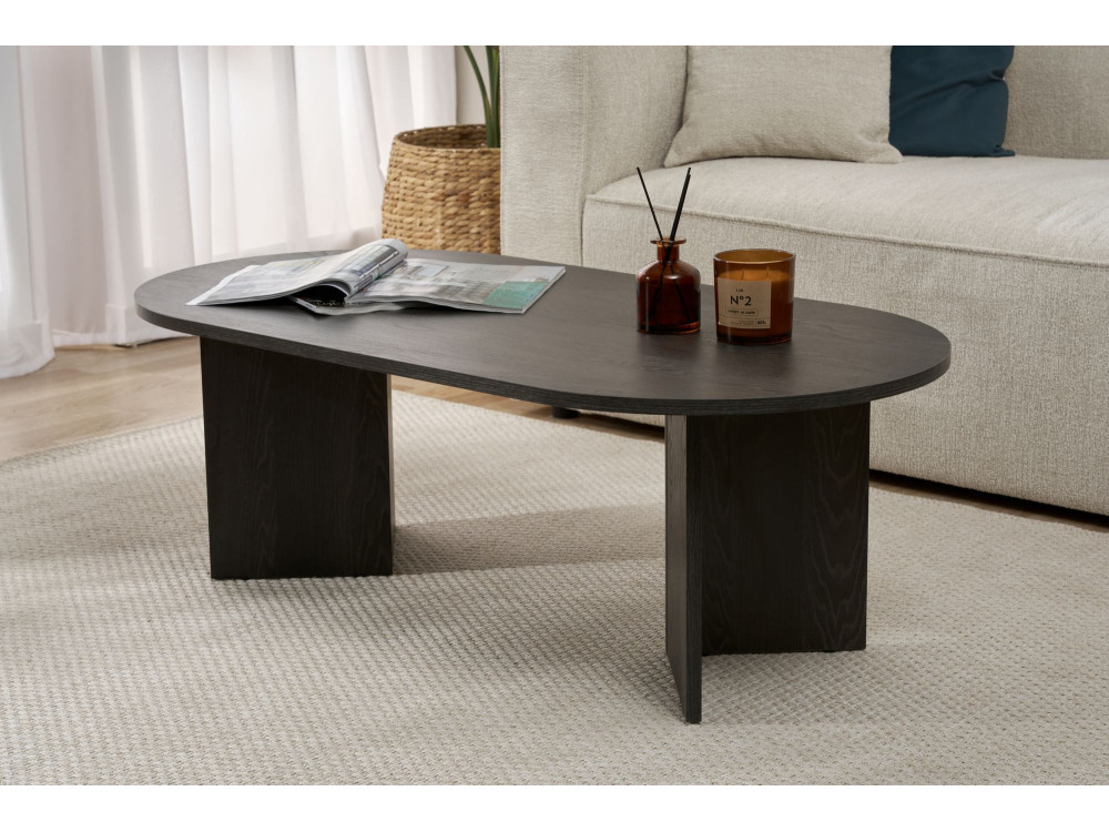 Mesa de centro de madera "Sable" - 60 x 119 x 40 cm - Luz negra