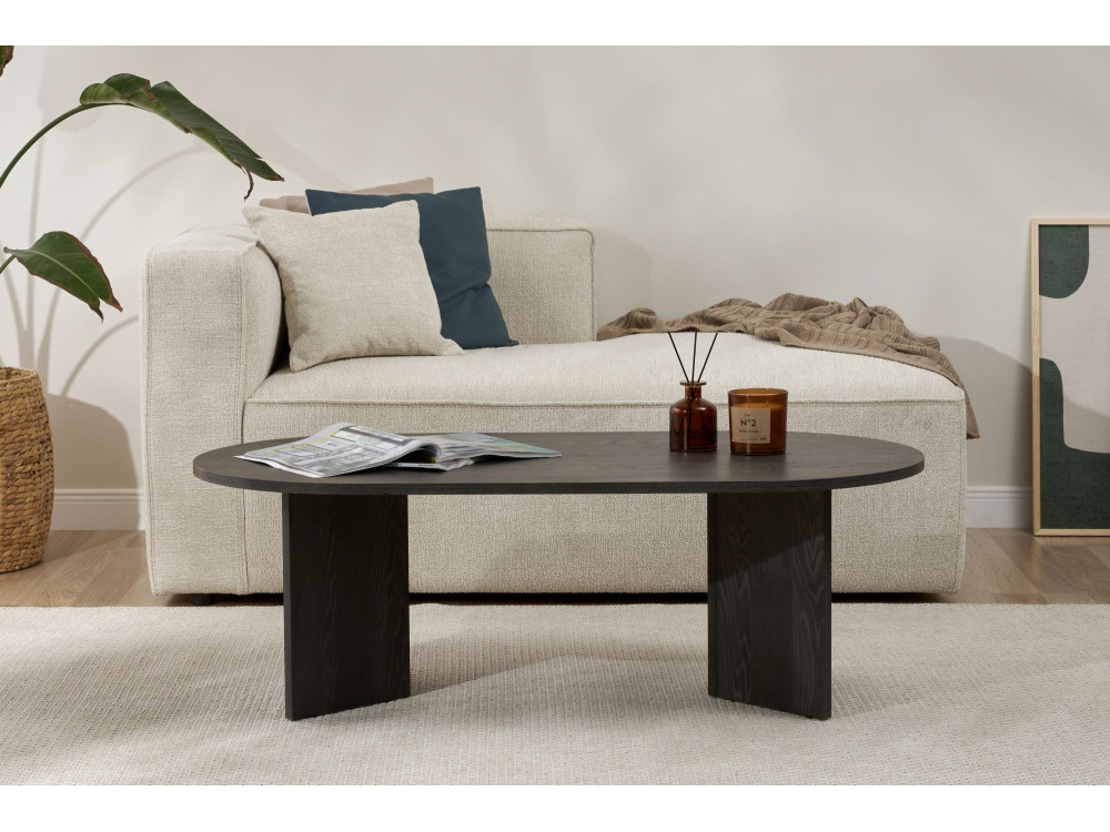 Mesa de centro de madera "Sable" - 60 x 119 x 40 cm - Luz negra