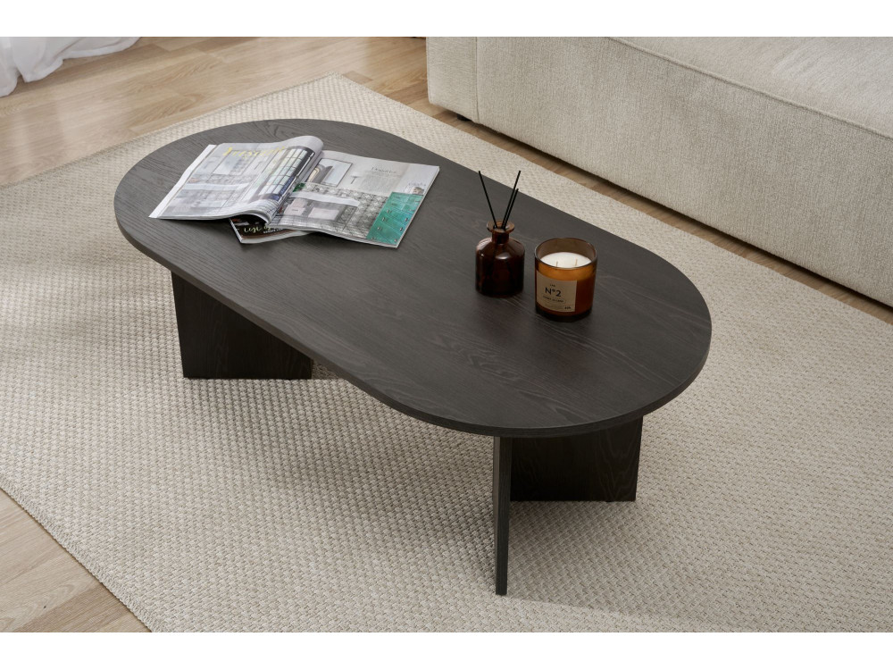 Mesa de centro de madera "Sable" - 60 x 119 x 40 cm - Luz negra