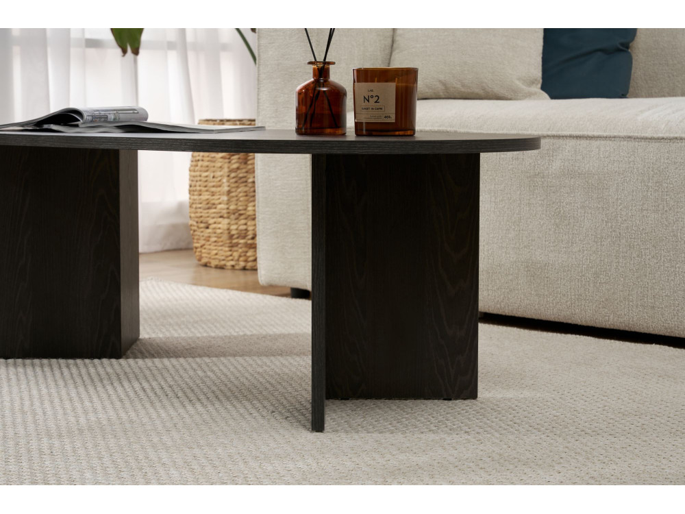 Mesa de centro de madera "Sable" - 60 x 119 x 40 cm - Luz negra