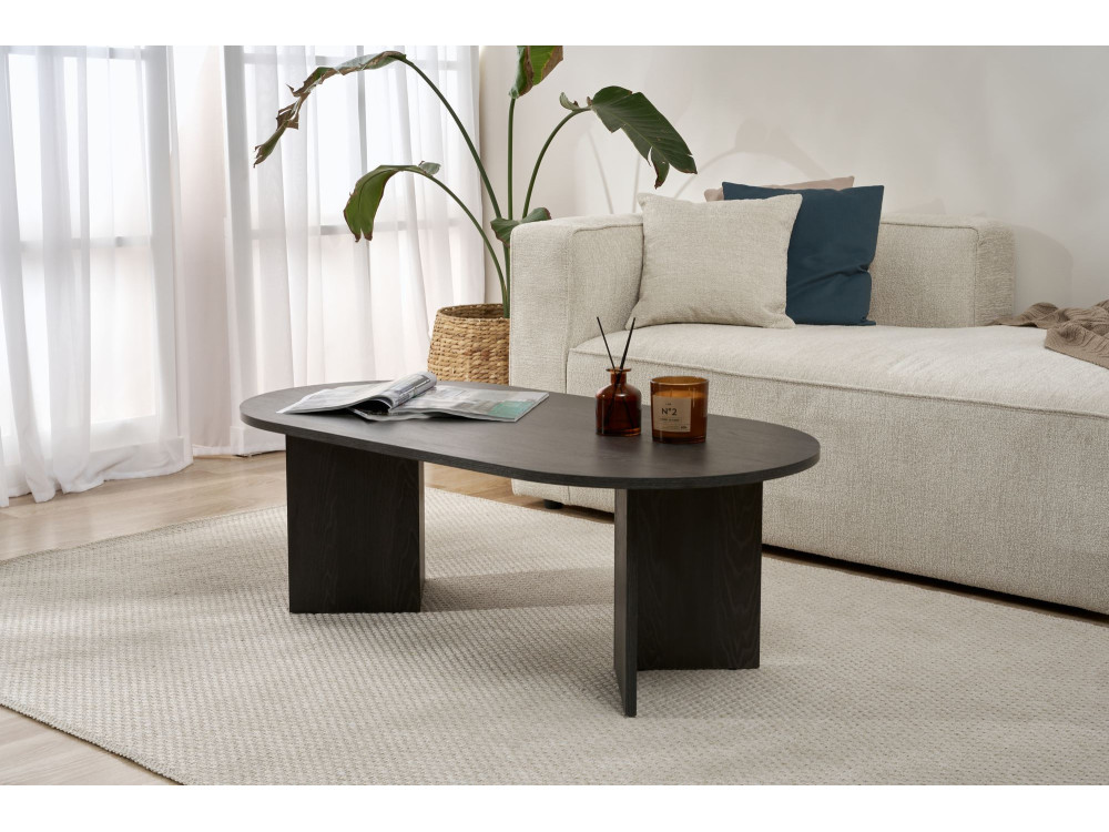 Mesa de centro de madera "Sable" - 60 x 119 x 40 cm - Luz negra