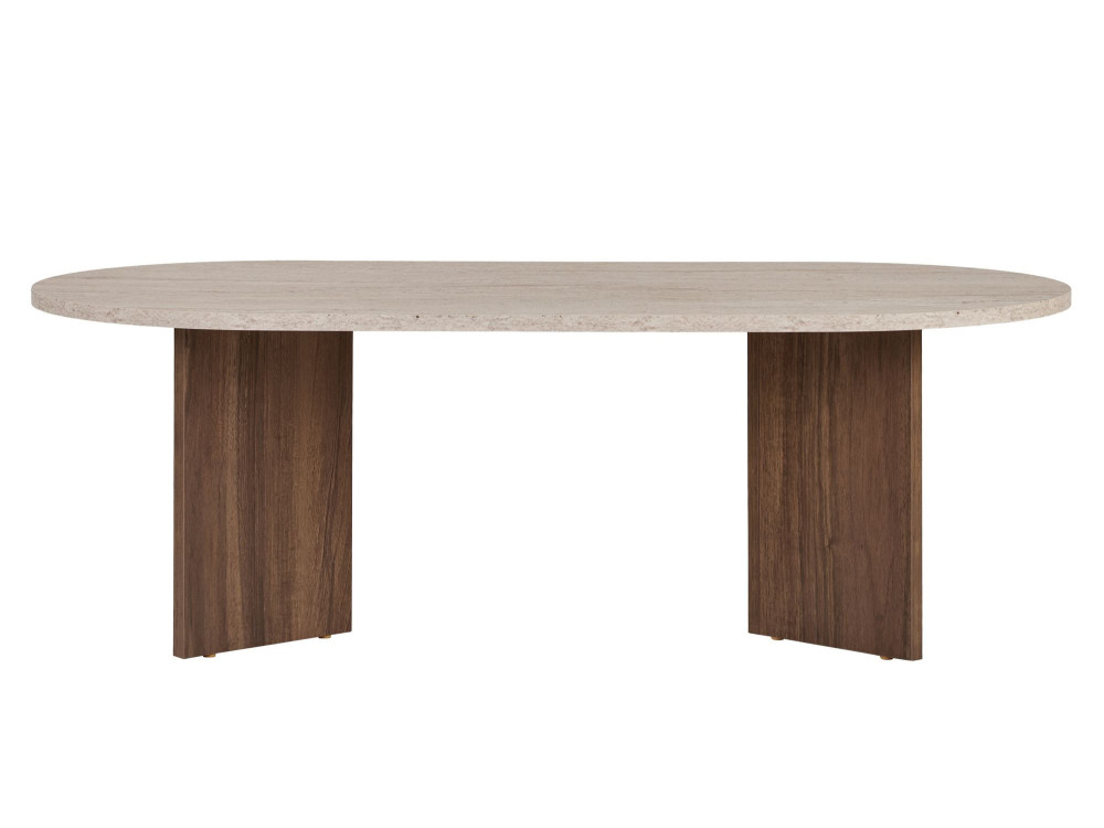 Mesa baja de madera "Sable" 119 x 60 x 40 cm - Travertino