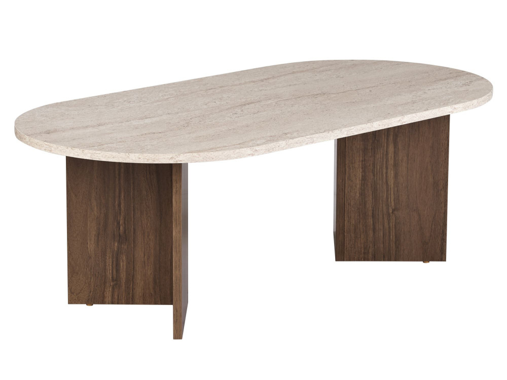 Mesa baja de madera "Sable" 119 x 60 x 40 cm - Travertino