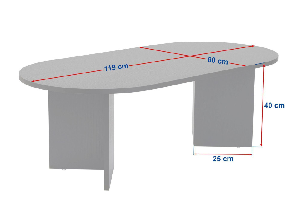 Mesa baja de madera "Sable" 119 x 60 x 40 cm - Travertino
