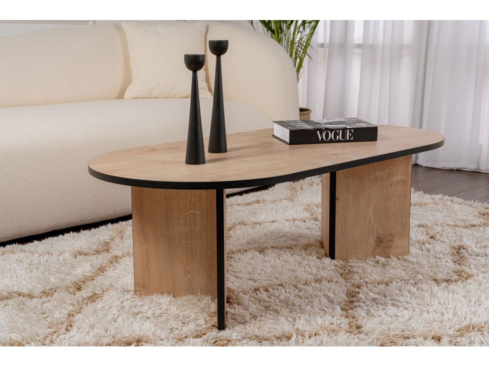 Mesa baja de madera "Sable" 119 x 60 x 40 cm - Roble zafiro