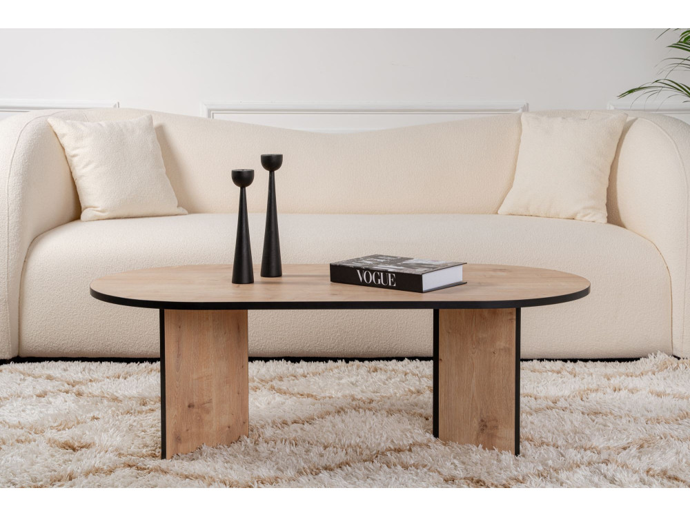 Mesa baja de madera "Sable" 119 x 60 x 40 cm - Roble zafiro