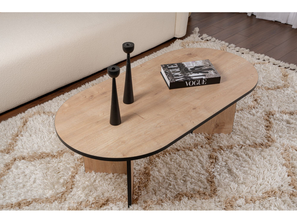 Mesa baja de madera "Sable" 119 x 60 x 40 cm - Roble zafiro
