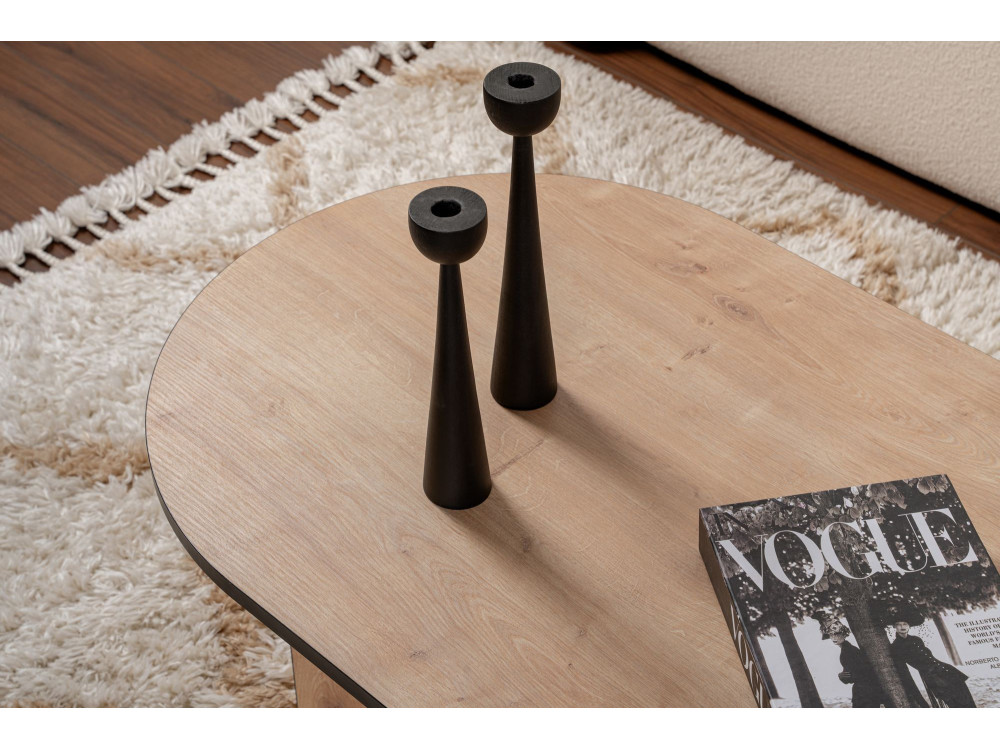 Mesa baja de madera "Sable" 119 x 60 x 40 cm - Roble zafiro