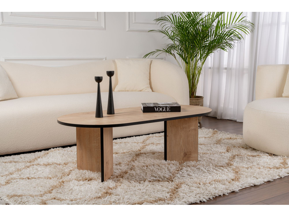Mesa baja de madera "Sable" 119 x 60 x 40 cm - Roble zafiro