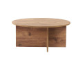 Mesa de centro de madera "Sun" - 90 x 90 x 40 cm - Nogal - Pino atlántico