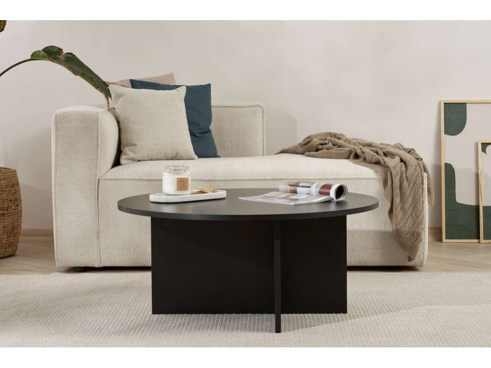 Mesa de centro de madera "Soleil" - 90 x 90 x 40 cm - Madera negra
