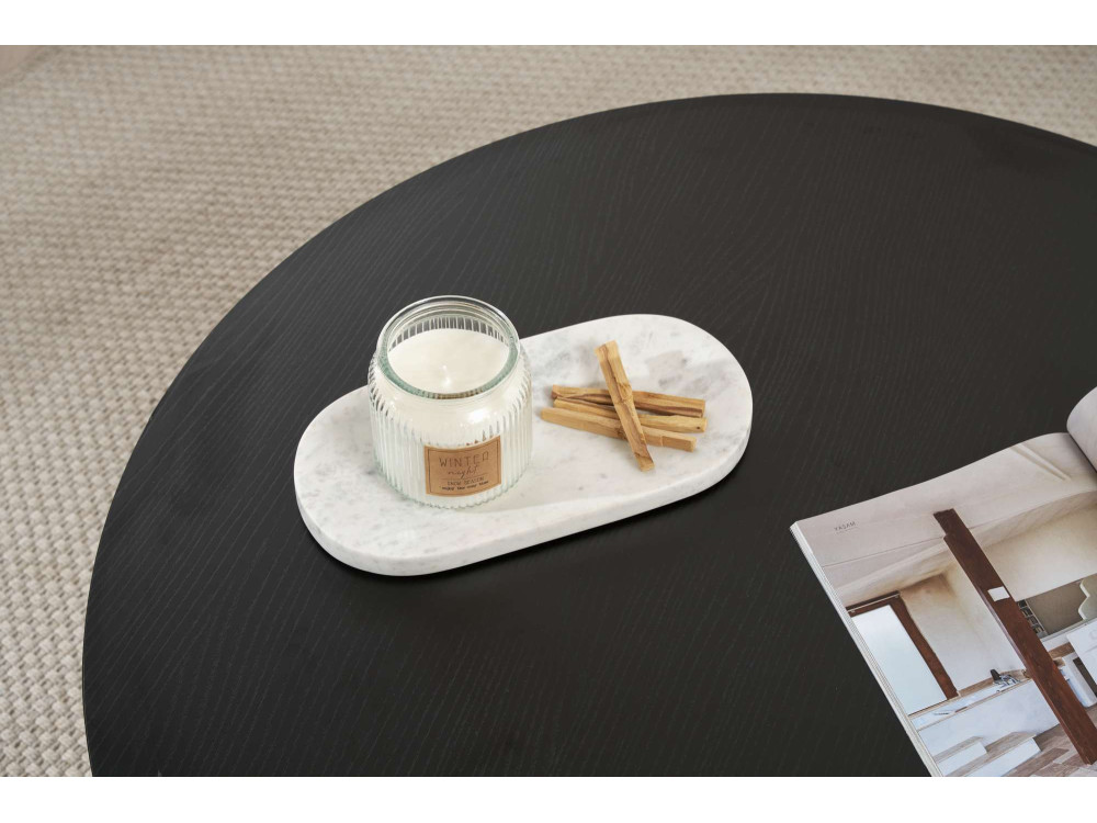 Mesa de centro de madera "Soleil" - 90 x 90 x 40 cm - Madera negra