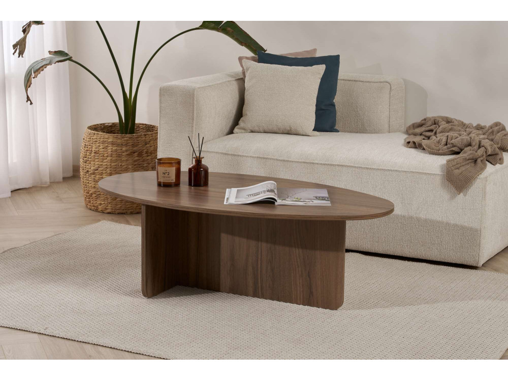 Mesa baja de madera "Orba" - 120 x 65 x 40 cm - Nogal