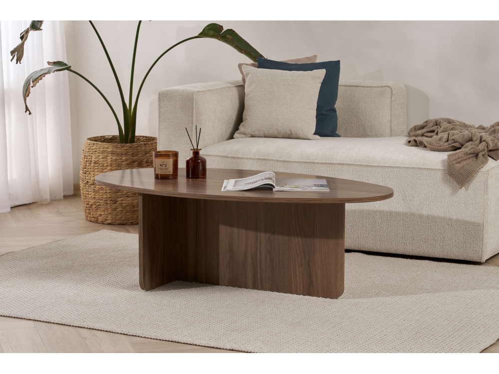 Mesa baja de madera "Orba" - 120 x 65 x 40 cm - Nogal