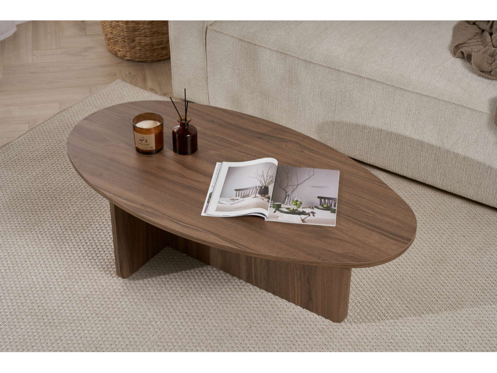 Mesa baja de madera "Orba" - 120 x 65 x 40 cm - Nogal