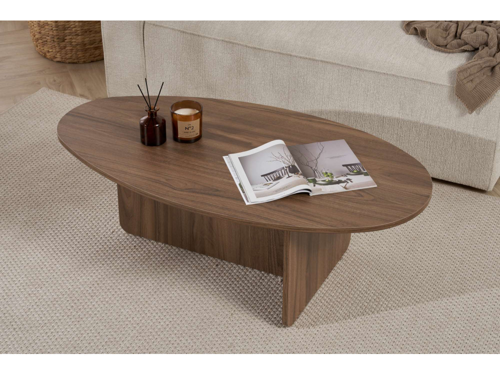 Mesa baja de madera "Orba" - 120 x 65 x 40 cm - Nogal