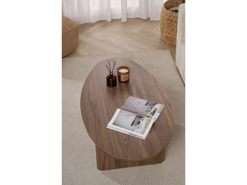 Mesa baja de madera "Orba" - 120 x 65 x 40 cm - Nogal