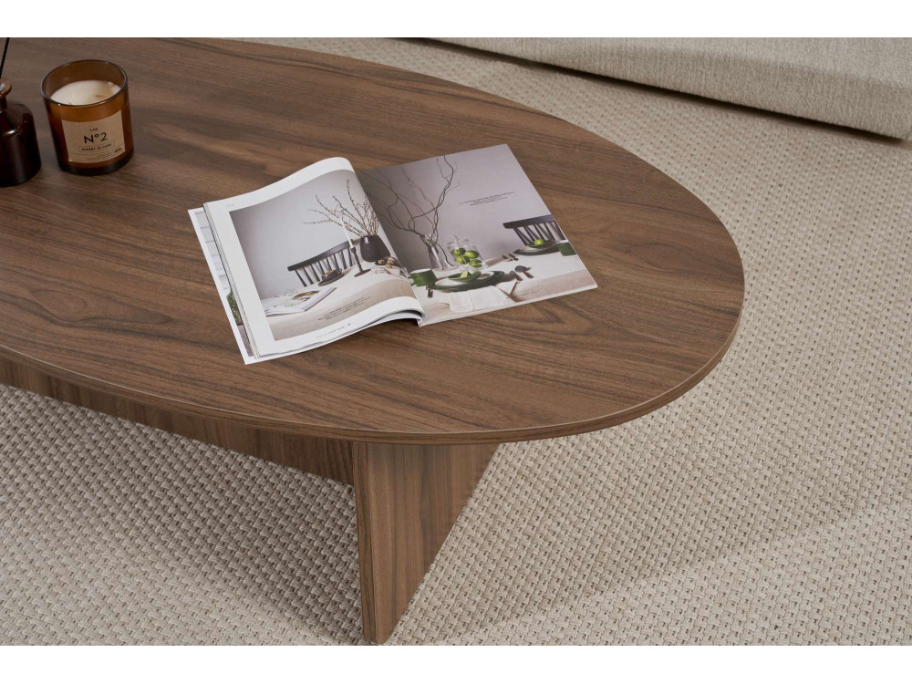 Mesa baja de madera "Orba" - 120 x 65 x 40 cm - Nogal