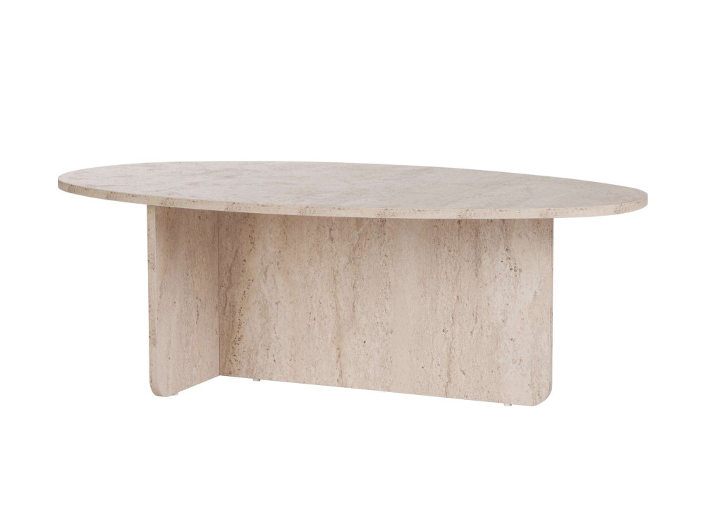 Mesa baja de madera "Orba" - 120 x 65 x 40 cm - Travertino